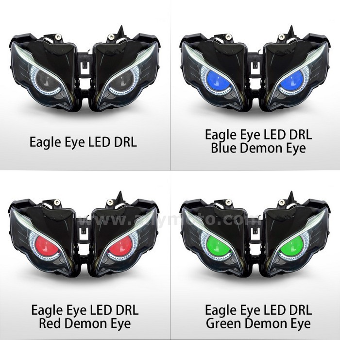 070 Headlight Full Kit Eagle Eye Drl Honda Cbr1000Rr 2008 2009 2010 2011 Green-5